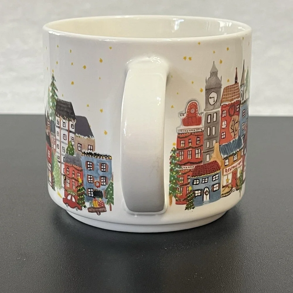POTTERY BARN Christmas in the City Coffee Cup Mug